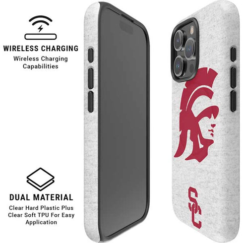 University of Southern California USC Grey Trojan Mascot iPhone 16 Pro Magsafe Impact Case